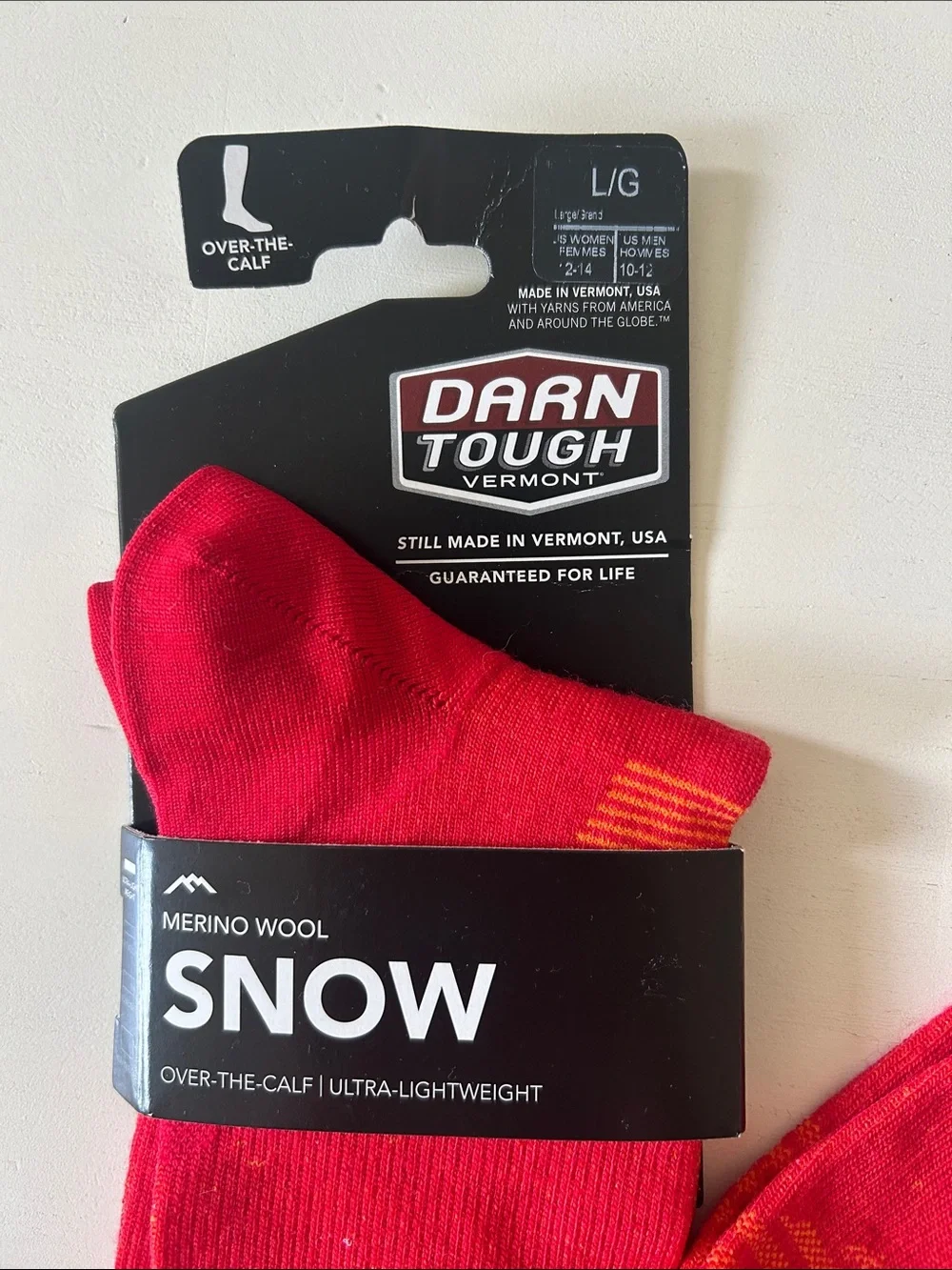 Darn Tough Merino Wool Over-the-Calf Socks - Red